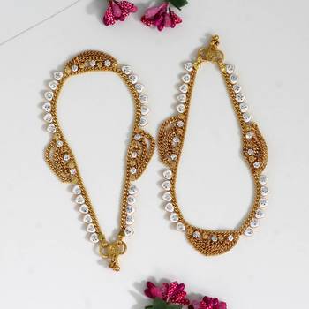 White color rhinestone anklets 2