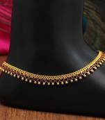 Maroon color rhinestone anklets