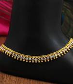 Rainblow color rhinestone anklets
