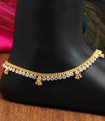 White color rhinestone anklets