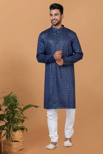 Premium Collection Of Trendy Designer Kurta Pyjama Readymade Men's Wear