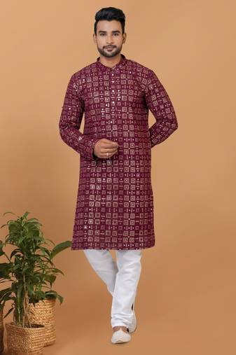 Premium Collection Of Trendy Designer Kurta Pyjama Readymade Men's Wear