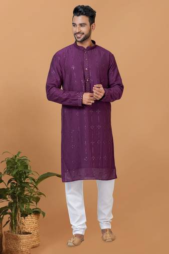 Premium Collection Of Trendy Designer Kurta Pyjama Readymade Men's Wear