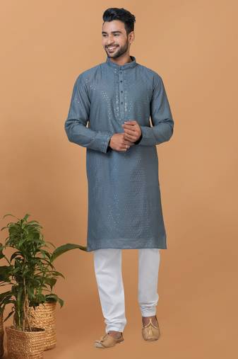 Premium Collection Of Trendy Designer Kurta Pyjama Readymade Men's Wear