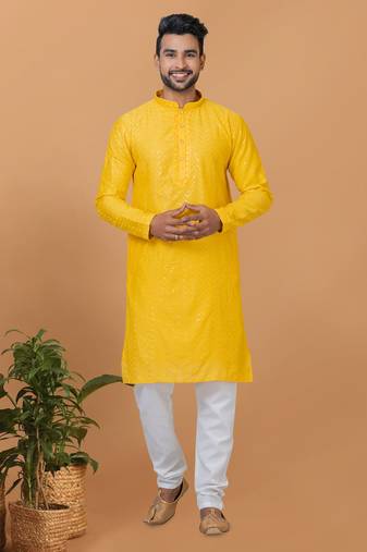 Premium Collection Of Trendy Designer Kurta Pyjama Readymade Men's Wear
