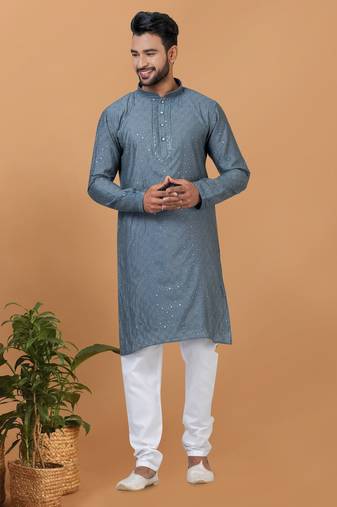 Premium Collection Of Trendy Designer Kurta Pyjama Readymade Men's Wear