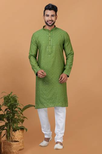 Premium Collection Of Trendy Designer Kurta Pyjama Readymade Men's Wear