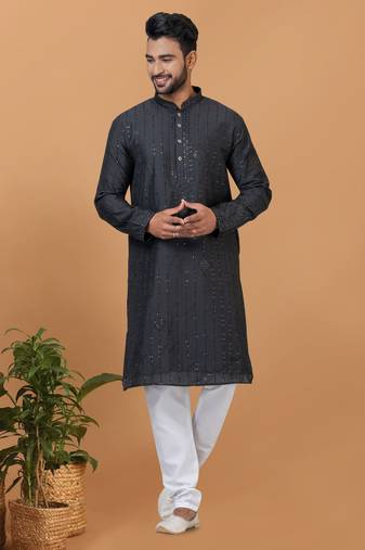 Premium Collection Of Trendy Designer Kurta Pyjama Readymade Men's Wear