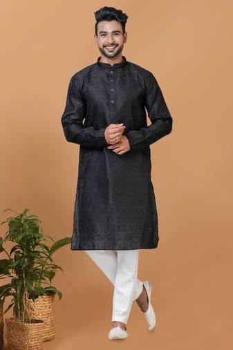 Premium Collection Of Trendy Designer Kurta Pyjama Readymade Men's Wear
