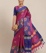 Serona fabrics women's cotton silk sequins embroidery work saree with blouse