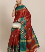 Serona fabrics women's cotton silk sequins embroidery work saree with blouse