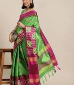 Serona fabrics women's cotton silk sequins embroidery work saree with blouse