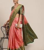 Serona fabrics women's banarasi cotton silk zari weaving work saree with blouse