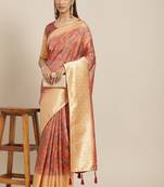 Serona fabrics women's banasari zari weaving silk saree with blouse