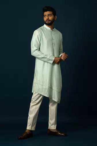 Seafoam double layered kurta set