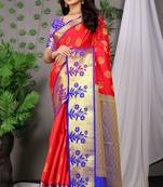 RED GOLDEN BEAUTIFUL BANARASI SILK  SAREE