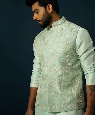 Seafoam nehru jacket 4