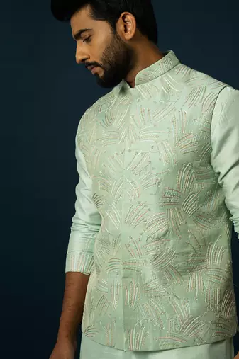 Seafoam nehru jacket