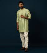 Spring green pintuck kurta set