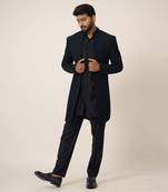 Navy blue open jacket set