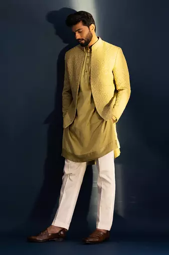 Verdent frenchknot kurta  jacket set