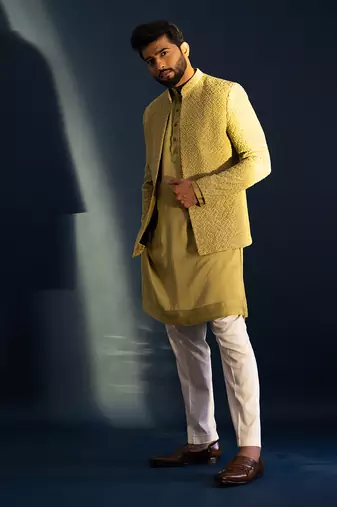 Verdent frenchknot kurta  jacket set