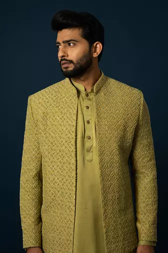 Verdent frenchknot kurta  jacket set