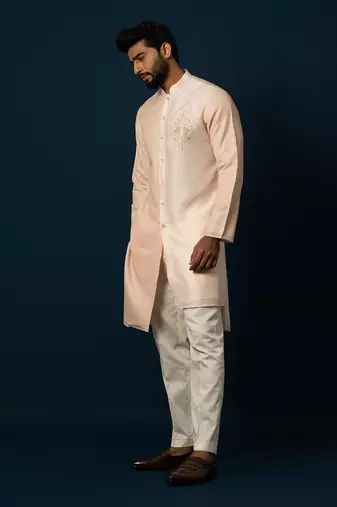 Apricot stitchlines kurta set