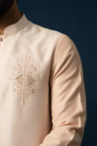 Apricot stitchlines kurta set