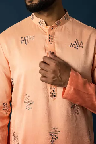 Ombre coral kurta set