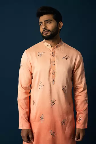 Ombre coral kurta set