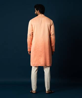Ombre coral kurta set 5