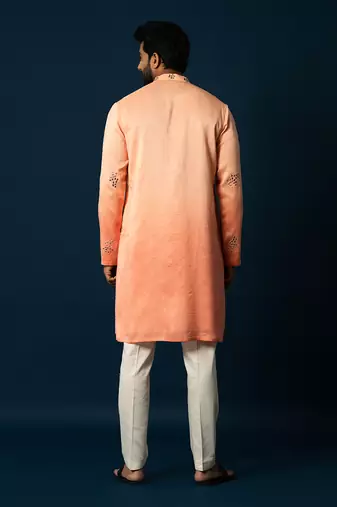 Ombre coral kurta set