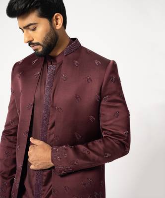 Grape wine open jacket set 4