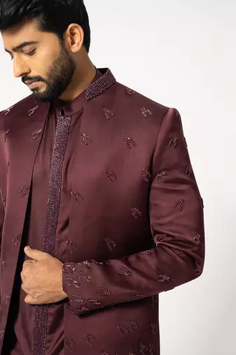 Grape wine open jacket set