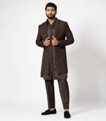 Burnt sienna open jacket set