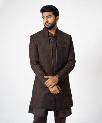 Burnt sienna open jacket set 3