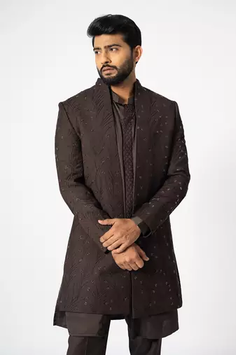 Burnt sienna open jacket set
