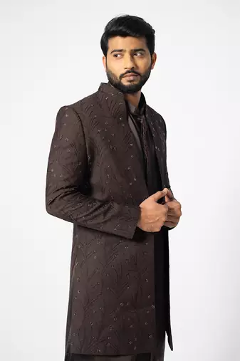 Burnt sienna open jacket set