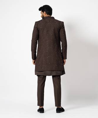 Burnt sienna open jacket set 5