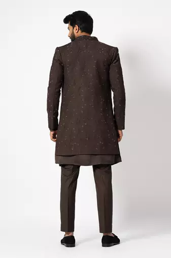 Burnt sienna open jacket set