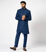 Ultramarine panelled achkan set