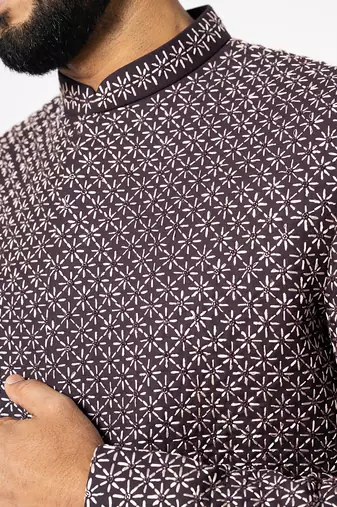 Merlot wine short achkan set