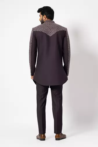 Merlot wine short achkan set