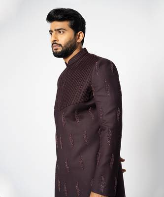 Carob double-tier achkan set 4