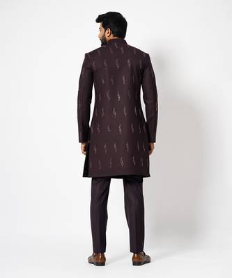 Carob double-tier achkan set 5