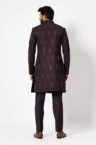 Carob double-tier achkan set