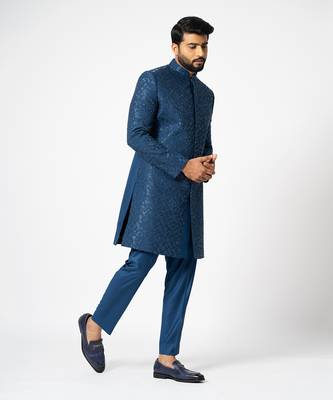 Azure bling achkan set 3