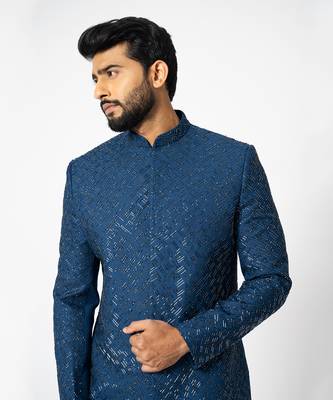 Azure bling achkan set 4