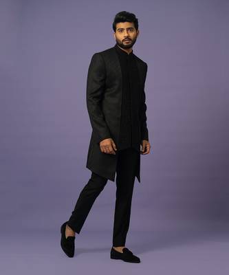 Textured achkan set 2